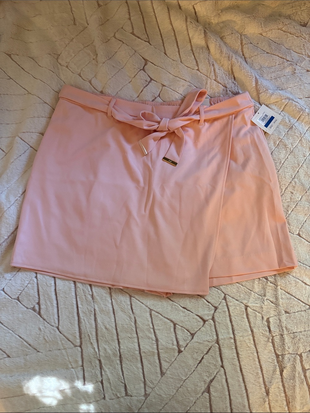 Anne Klein Peach Pink Tie-Waist Skort